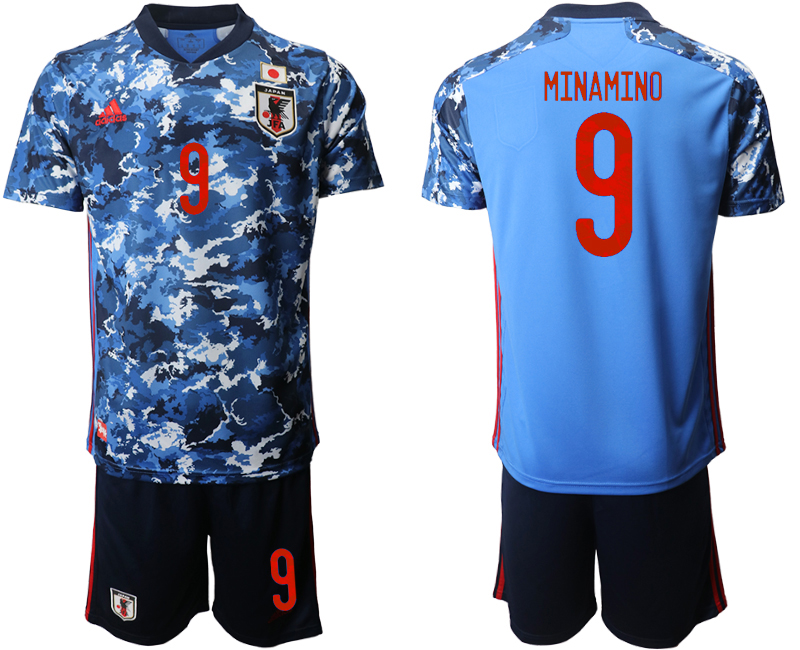 Men 2020-2021 Season National team Japan home blue #9 Soccer Jersey
